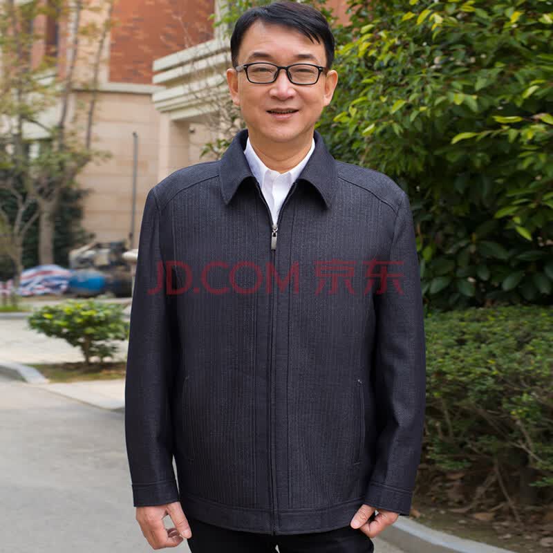 高档<em>服装</em>爸爸装春季夹克<em>中老年男服装</em>中年男装