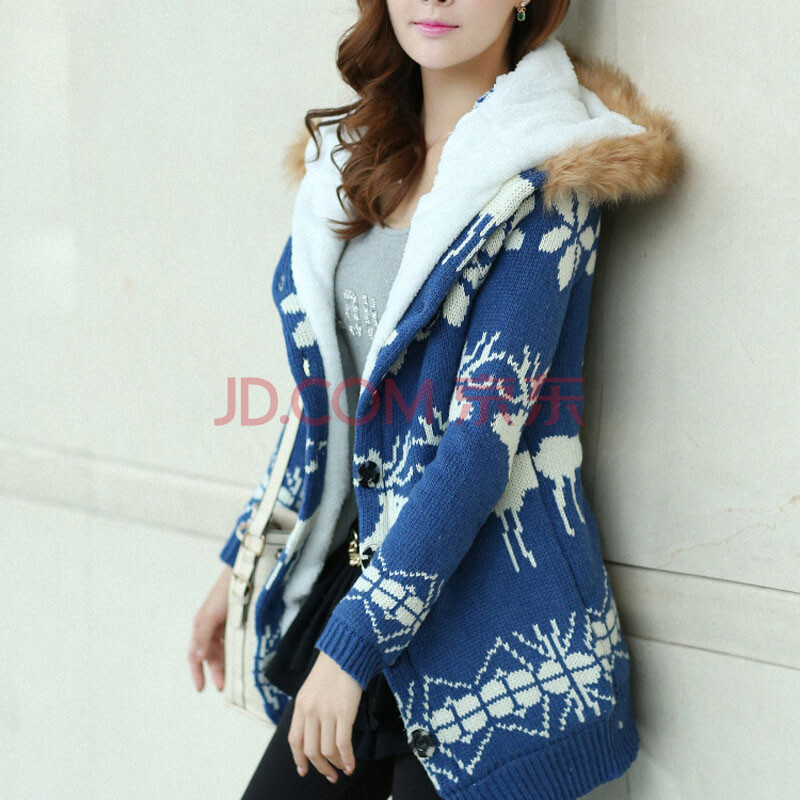 <em>毛领</em>中<em>长款开衫</em>性价比 中长款<em>针织</em>衫开衫 秋质