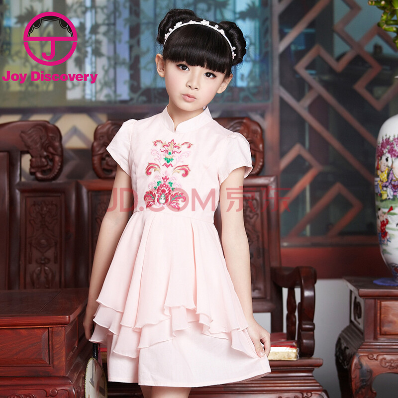 布布发现夏装新款<em>中国</em>风童装<em>裙子</em> 女童绣花多