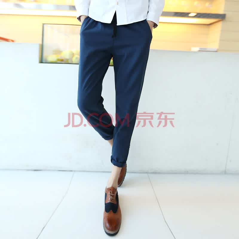 CC HOMME 2014新款上市休闲裤,<em>九分马裤</em> 蓝