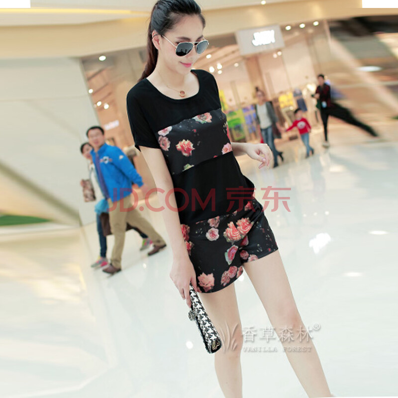 【支持<em>货到付款</em>】韩版休闲T恤短袖<em>短裤</em>印花运