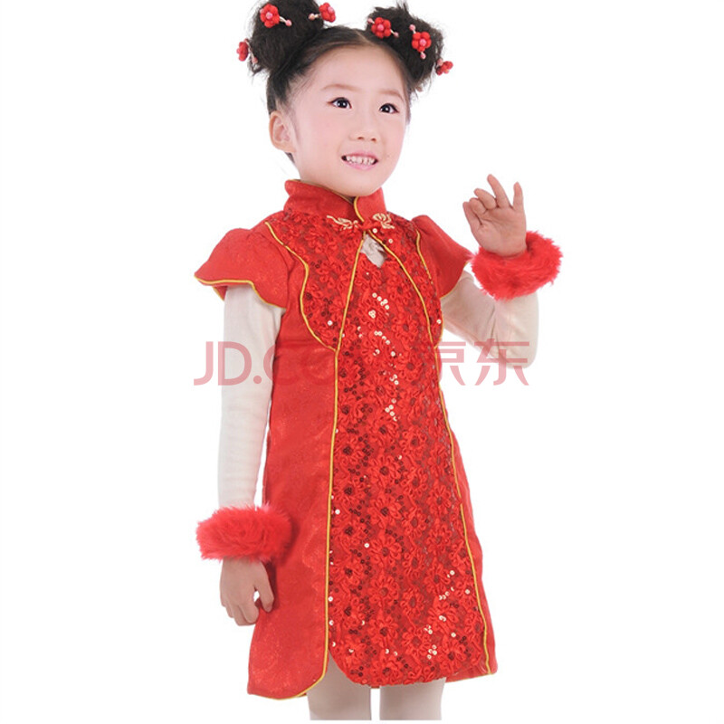 调皮包包 童装<em>女童冬装</em>旗袍裙 儿童唐装夹棉宝