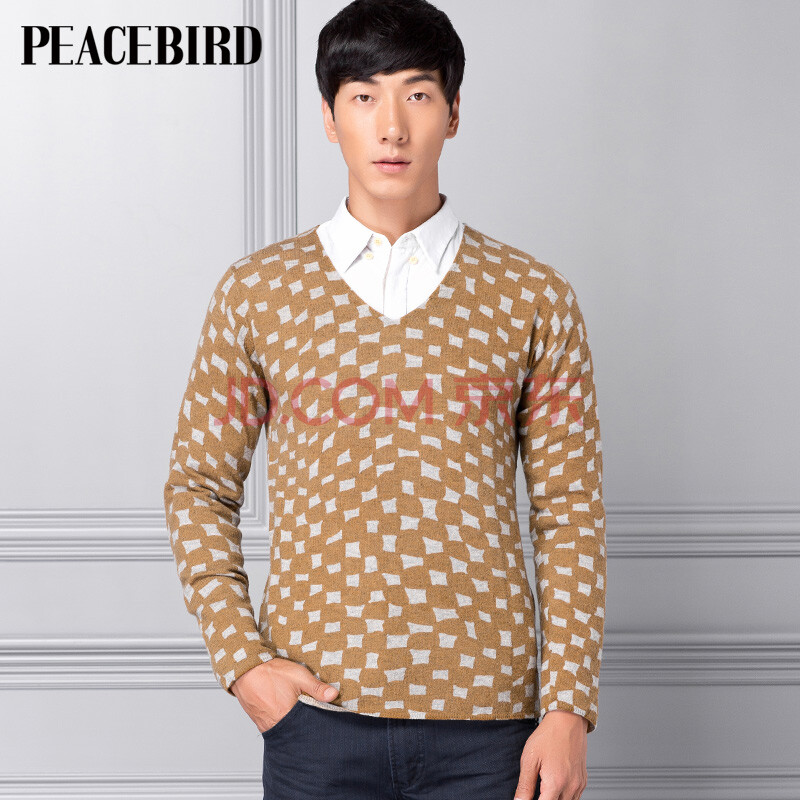 太平鸟<em>羊毛衫</em> 男士纯羊毛时尚针织衫/毛衣HH1