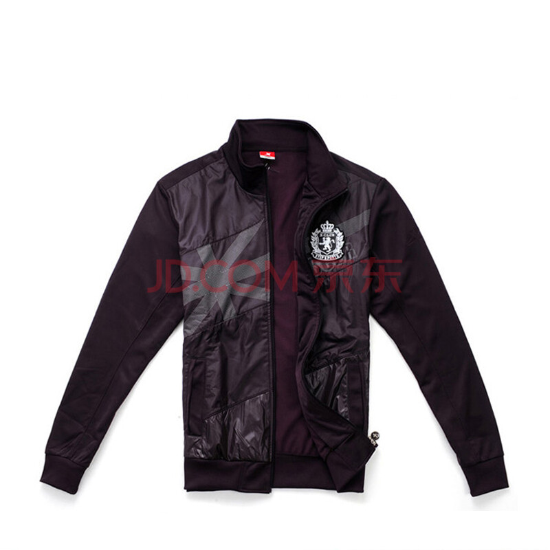 特步(xtep)休闲服长袖针织上衣男服运动训综合训练服fm390540清 茄紫