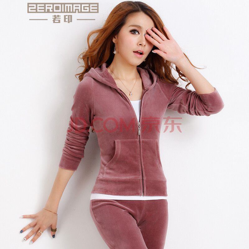 印2014春装新款女<em>外套</em> <em>天鹅绒</em>运动套装<em>女装</em> 运