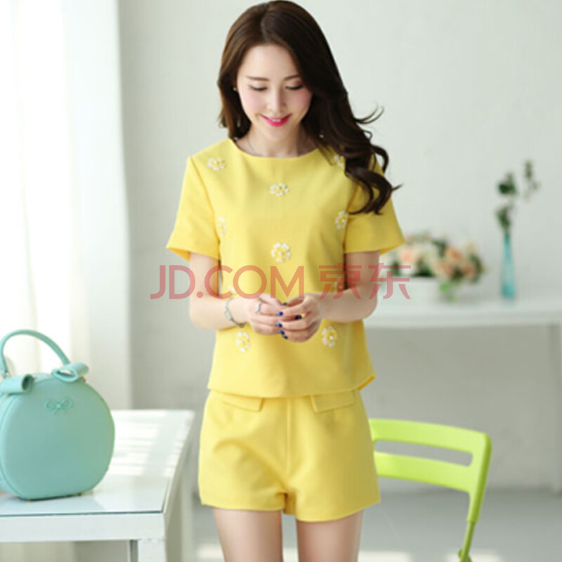 欧可曼 2014韩版<em>夏季</em>新款<em>短袖短裤</em>休闲<em>套装</em>圆