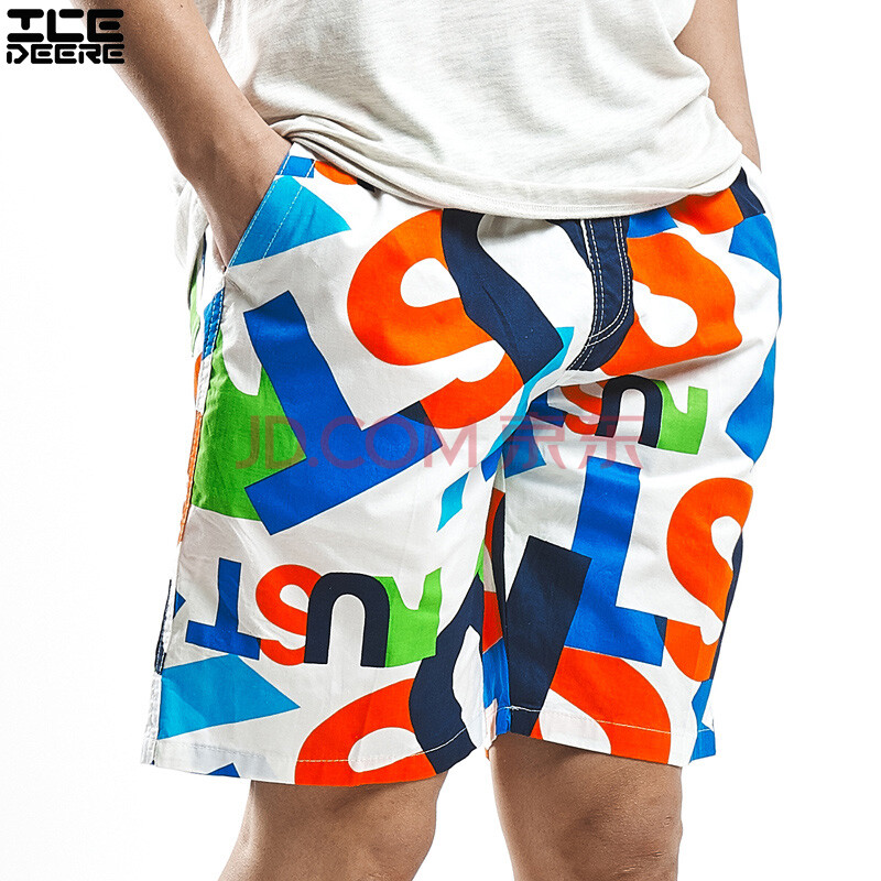 ICEDEERE 潮夏新款英伦<em>英文</em>印花<em>短裤</em>男 男士