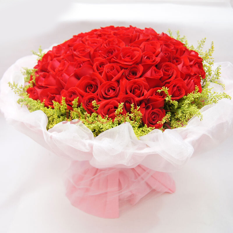 爱的鲜花速递全国 99支红玫瑰 爱情表白送花 惊