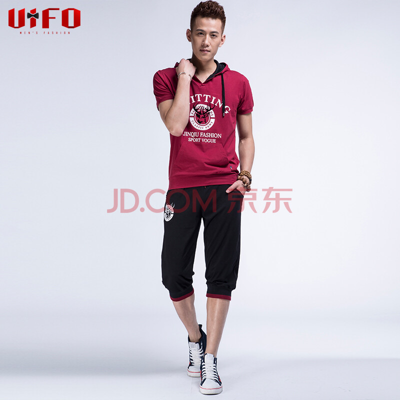 2014夏装新款 短袖<em>短裤运动套装</em>情侣装连帽套