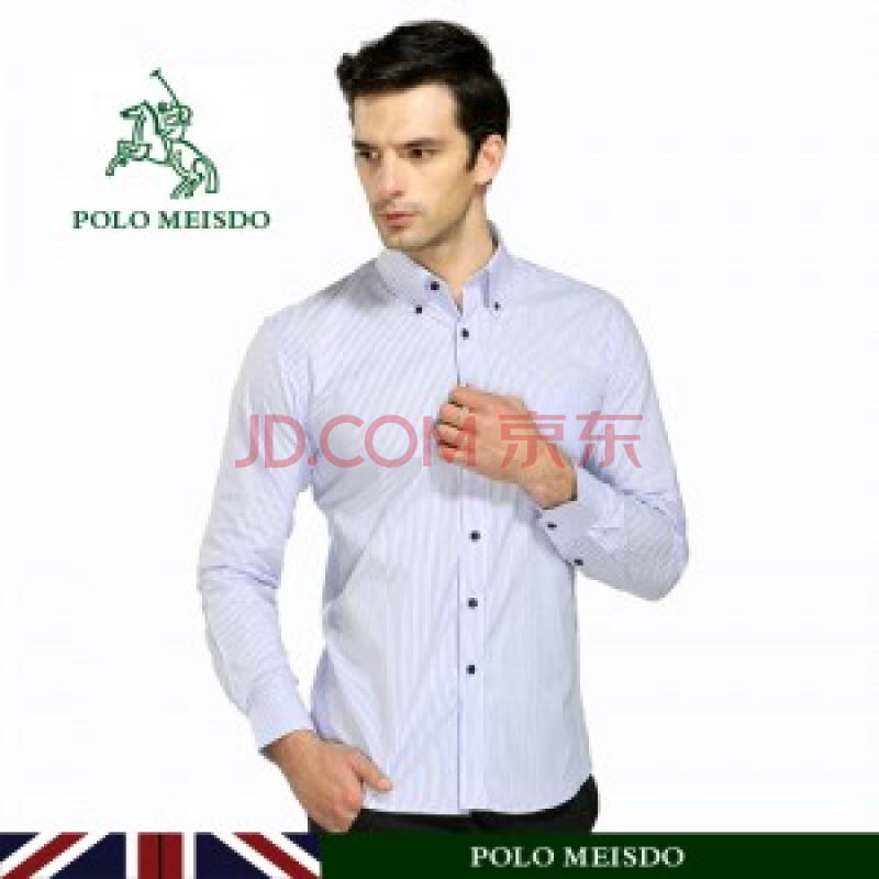 polomeisdo (阳光色彩)系列长袖衬衫领尖扣 白底藏条dy127010 保罗 41