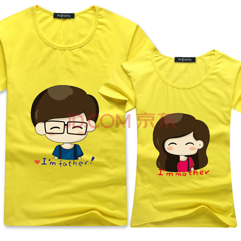 RE-SP重塑2014女装卡通可爱半袖情侣装 女t恤