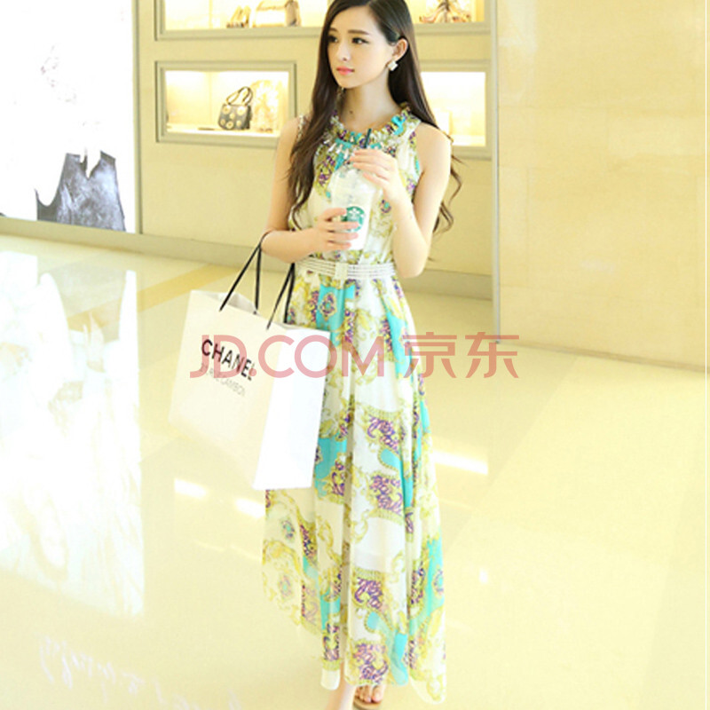 零五七一世家2014<em>夏装</em>新款韩版<em>淑女</em>无袖印花