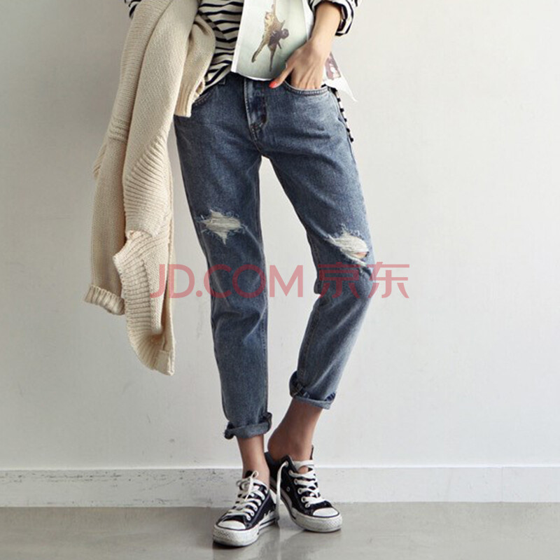 银凯丽2014韩国<em>BoyFriend女装</em>口袋颜色 破洞九
