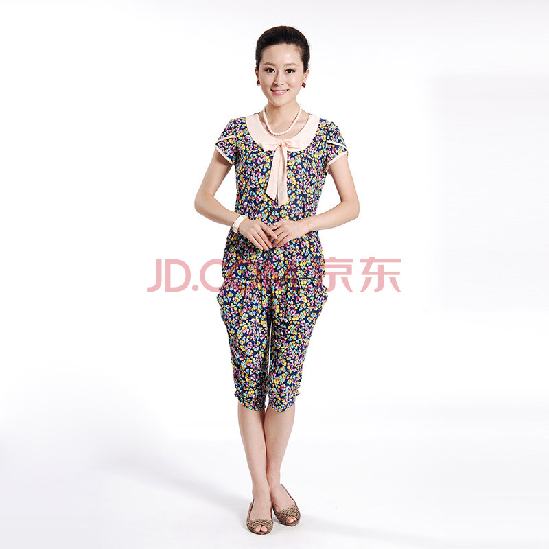咔金琳 <em>中老年女装夏装</em>短袖<em>短裤</em>套装中年女装