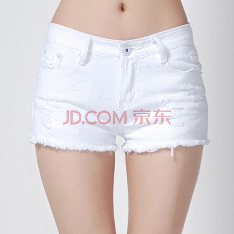 J.SHAI夏季新款<em>糖果</em>色<em>磨破</em>牛仔<em>短裤</em> 性感百搭