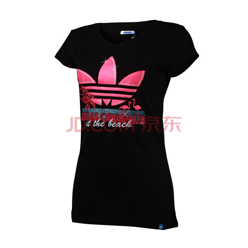 阿迪达斯adidas<em>三叶草女款</em>短袖T恤运动服装X