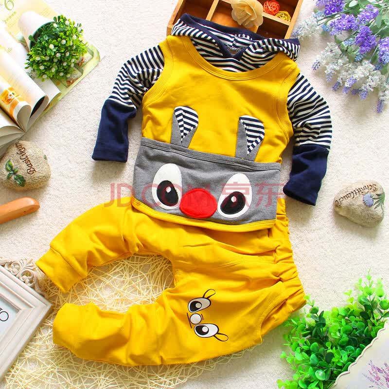 超能娃娃童装<em>宝宝</em>卫衣<em>马甲</em>三件套2014新款男