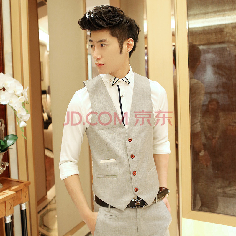 L&X <em>夏季</em>新品男装 <em>韩版男士</em>西装背心 修身西装