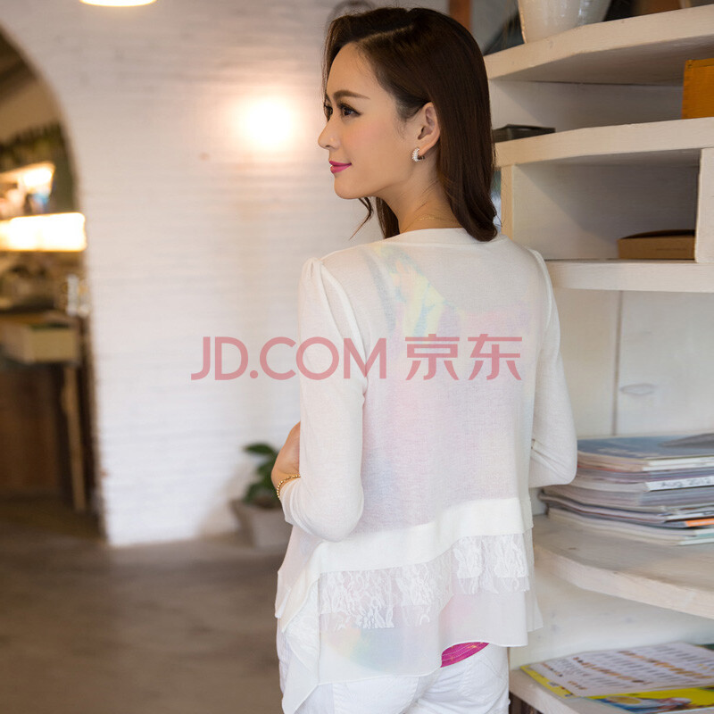 逸方伊阁 2014新款开衫夏薄款雪纺<em>女针织</em>衫韩