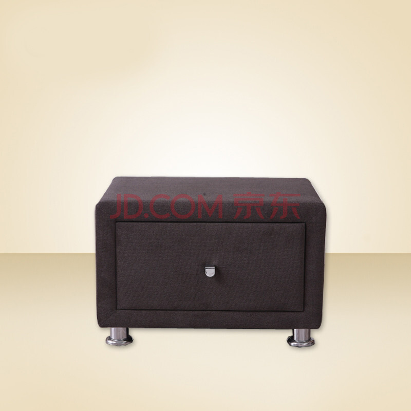 帝标 现代简约卧室家具布艺沙系列 床头柜 深棕