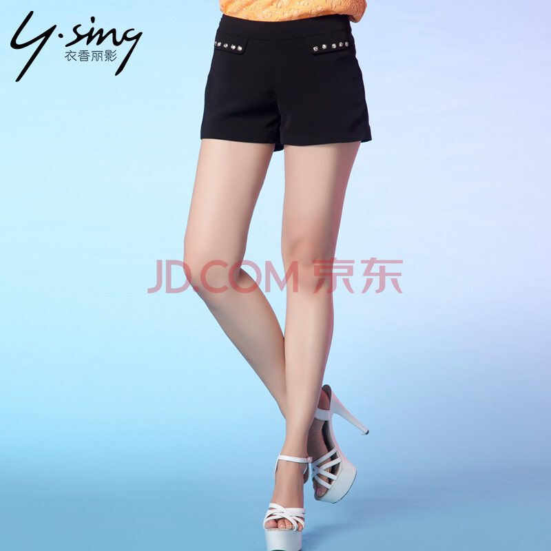 衣香丽影2013夏季新款 <em>亮钻</em>装饰<em>黑色</em>休闲热裤