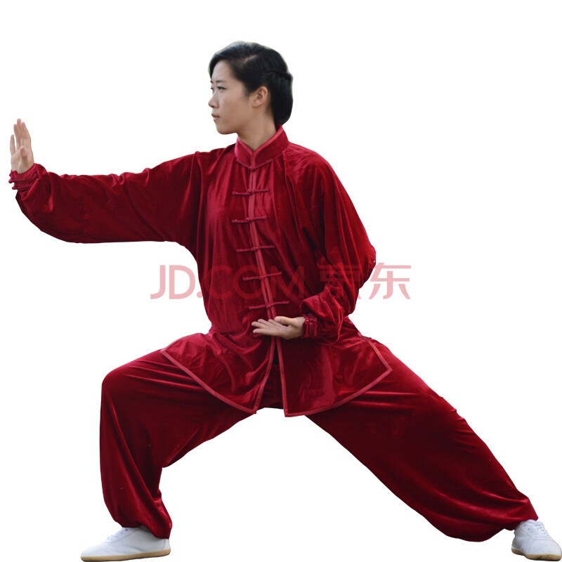 山人运动冬季太极服暖心加厚金丝绒练功服男女款不倒绒太极拳服装 大