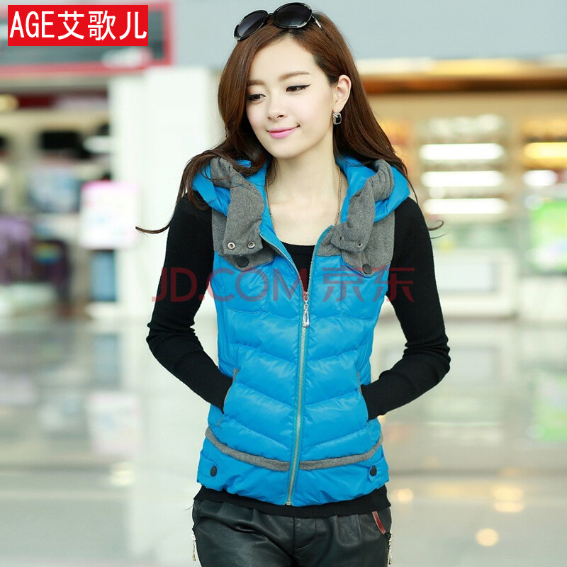 艾歌儿 2014新款<em>女装羽绒</em>棉<em>马甲</em>女 春秋韩版时