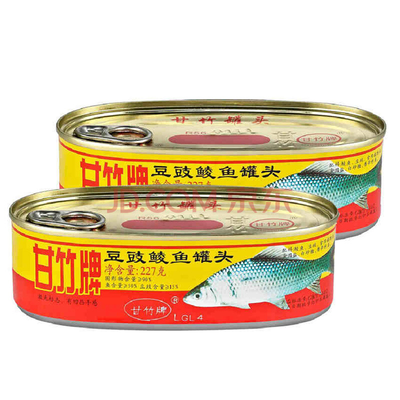 甘竹 广东特产休闲食品 罐头食品 豆豉鲮鱼罐头227g*4 罐 速食