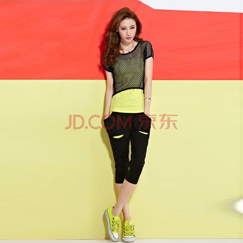 卓<em>紫依</em>2014夏装新款韩版短袖运动套装<em>三件套</em>