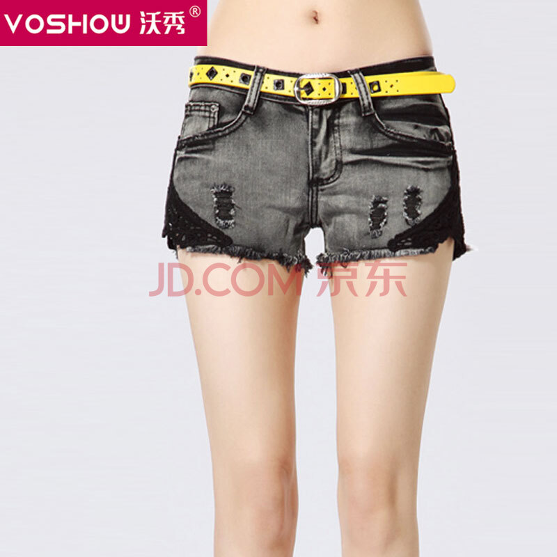 沃秀 2014<em>夏季</em>新款 韩版宽松修身蕾丝大码<em>中腰</em>