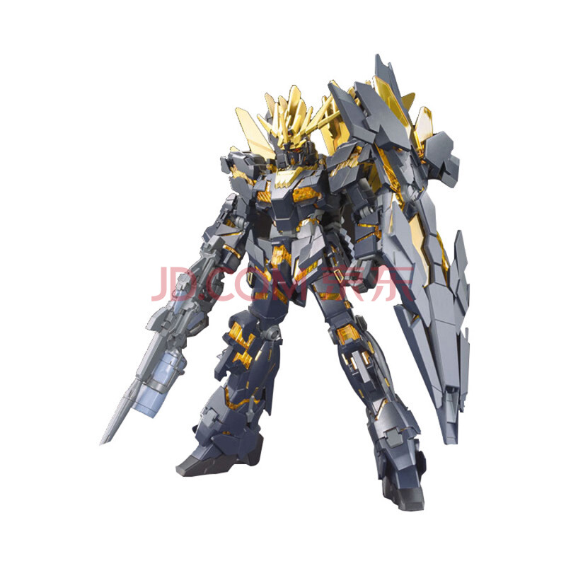 正品万代 拼装模型 HG 175 黑独角兽 2号机报丧