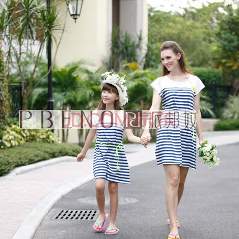 <em>派邦奴</em> 正品<em>2014夏</em>新款可爱母女亲子针织棉家
