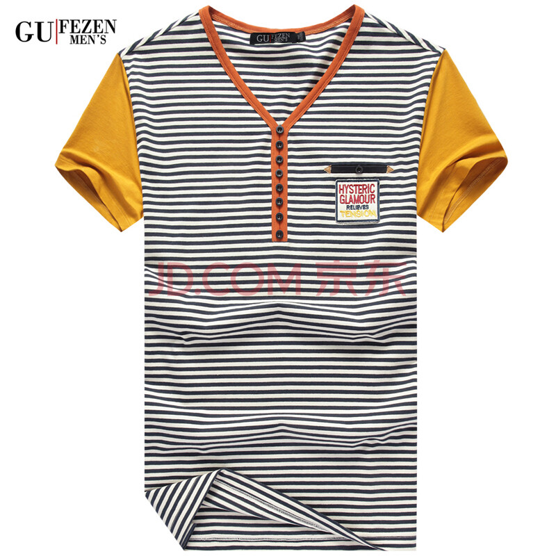 古风筝(GUFEZEN)2014夏装新款V领时尚条纹