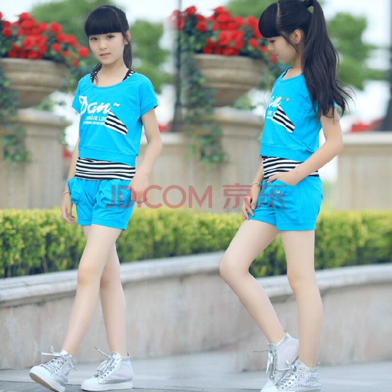 女童套装2014新款大童韩版休闲短袖<em>短裤儿童</em>