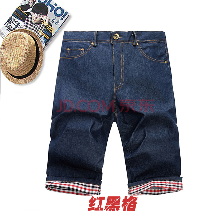 款 韩版夏修身牛仔短裤 男士七分裤中裤<em>马裤</em>牛