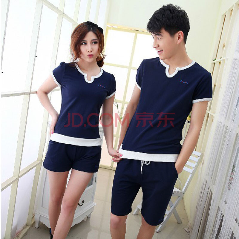 灏丽尚 2014<em>夏季</em>新款<em>情侣装短袖</em>t恤<em>短裤</em>子两件