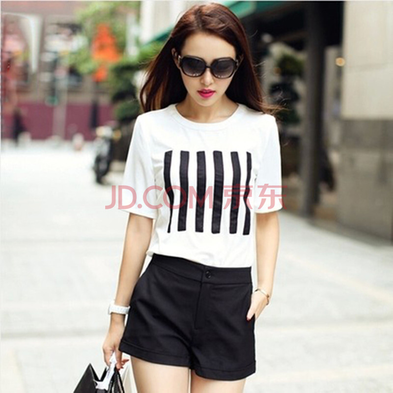 ALDOMAR 2014<em>新款</em>韩版大码<em>女装</em>短袖白色<em>T恤</em>