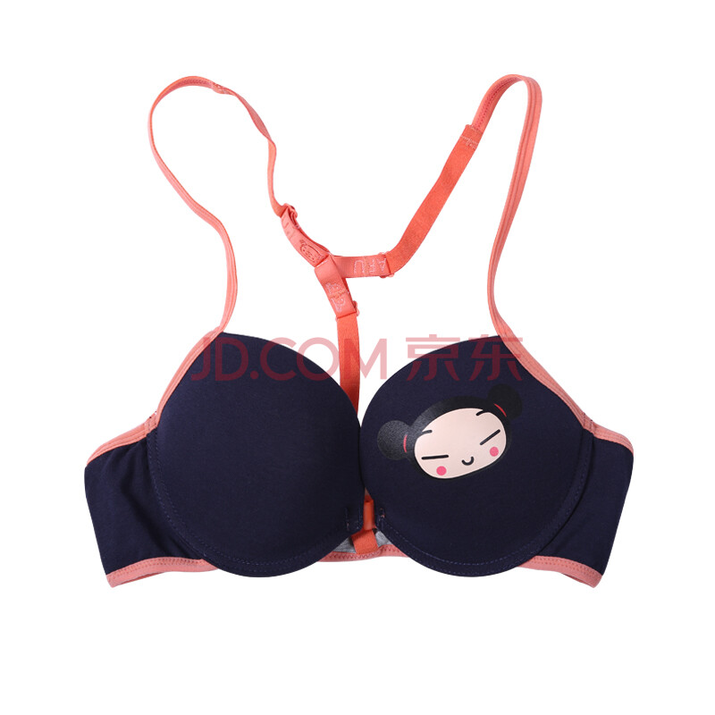 pucca 少女内衣<em>文胸</em> 全罩杯Y型背带<em>文胸</em> 光面卡