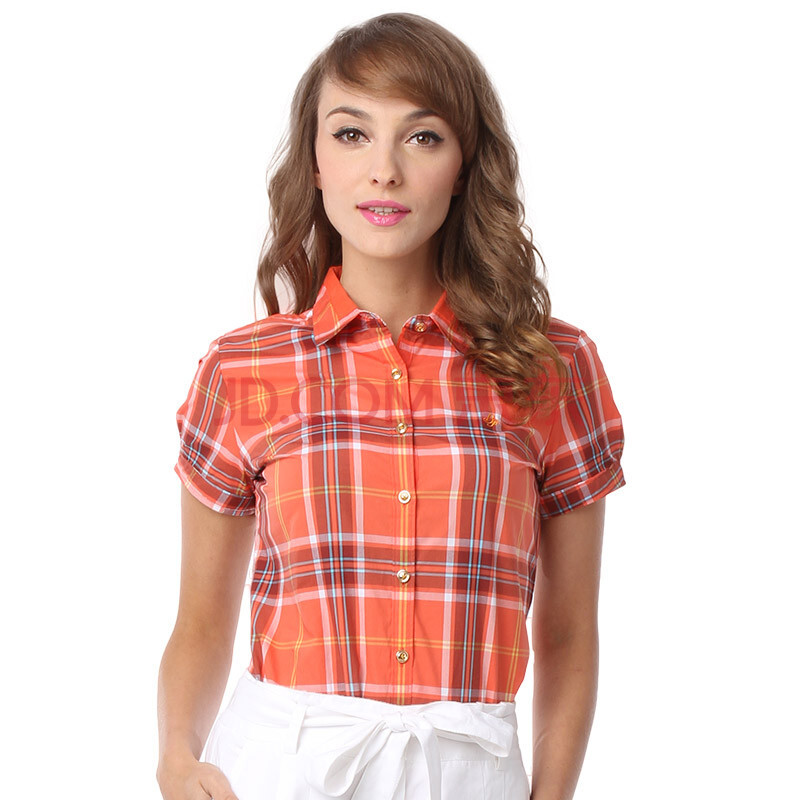 滨波(beanpole)<em>韩国三星</em>春夏<em>女装</em>格纹休闲短袖