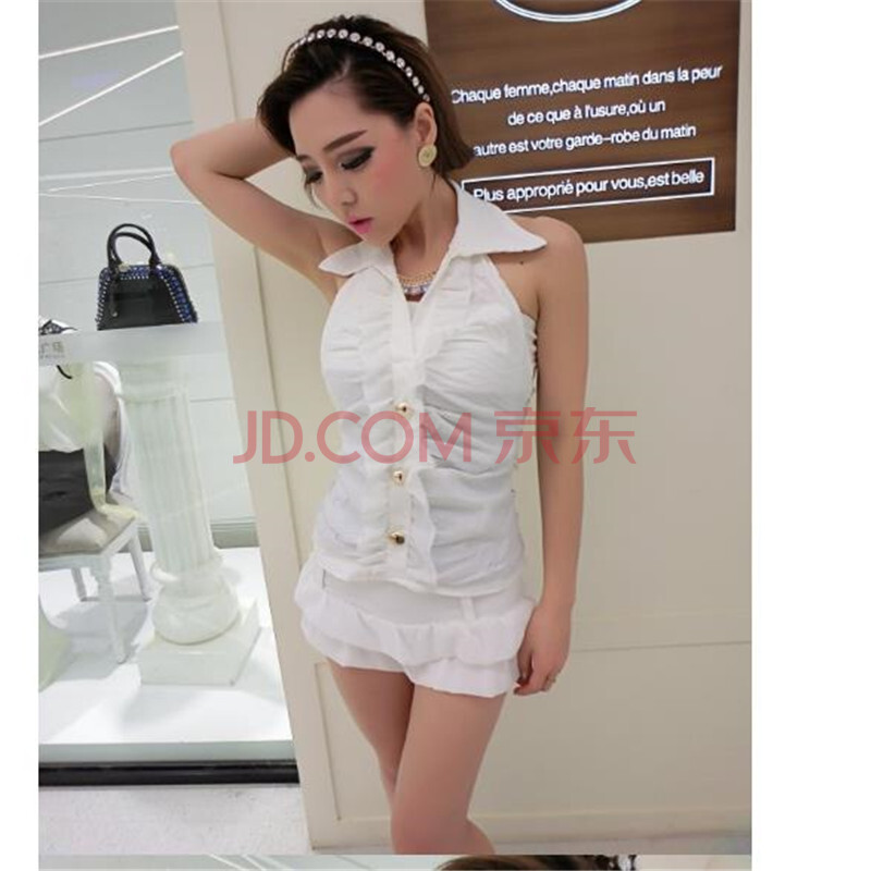 2014非主流性感夜店V领<em>上衣短裤</em>裹胸3<em>件套</em>装