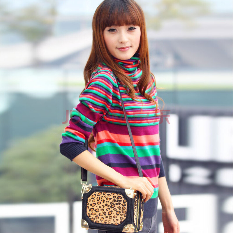 轻舞飞扬 2012年新款女装 均码宽松<em>韩版</em>彩<em>条纹</em>