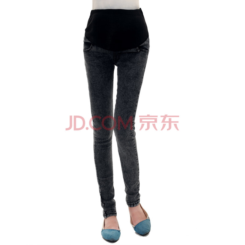 2012新款孕妇装韩版孕妇牛仔裤秋装孕妇长裤托腹裤小脚裤孕妇裤子N02雪花裤 灰色 M图片