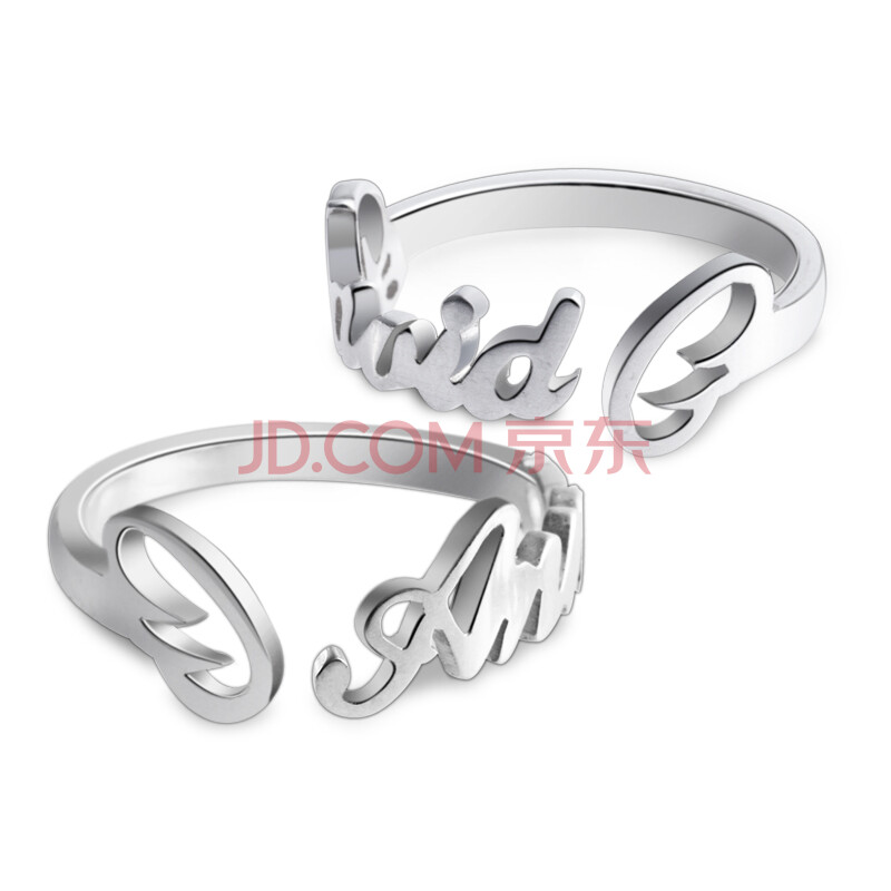 卡当  名字定制  天使之翼 个性定制纯银名字情侣