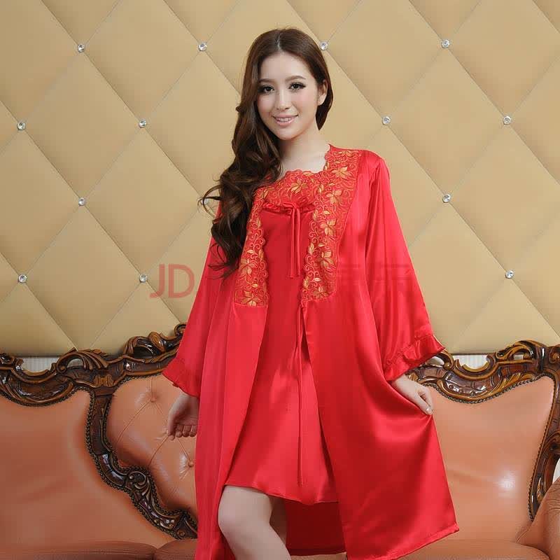 贝诗维迪 100%桑<em>蚕丝 女士</em>真丝<em>吊带</em>+<em>睡袍</em>优雅