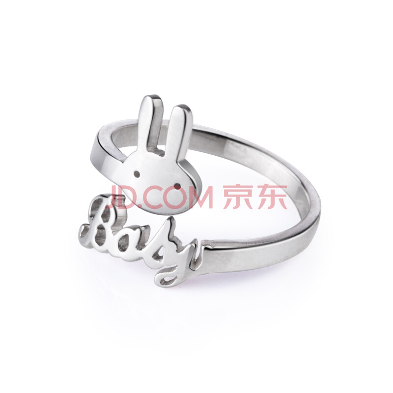 卡当  名字定制  福星兔 个性定制纯银名字戒指 女