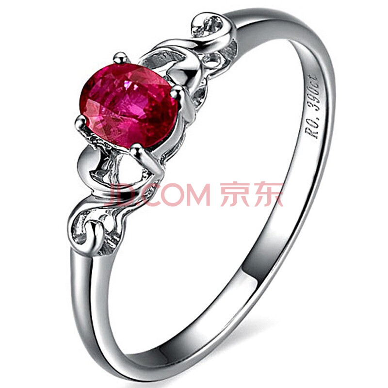 【<em>佐卡伊女戒</em>】佐卡伊ZOCAI 白18K金红宝石女
