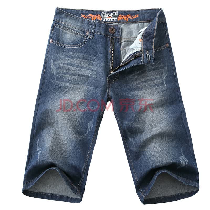 Exsum12090款<em>牛仔</em>短裤韩版休闲<em>修身</em>潮<em>马裤男</em>