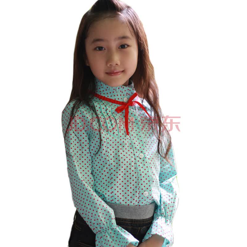 【秋装新品】喜乐趣-2012女童秋装波点长袖衬衫 G