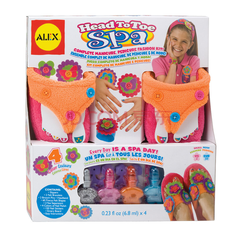 <em>ALEX</em>创意礼品<em>女孩</em>玩具,从头到脚秀-拖鞋,发带
