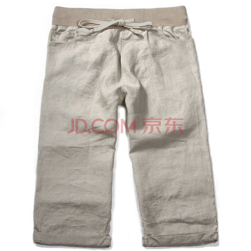 单品男式<em>棉麻短裤</em>